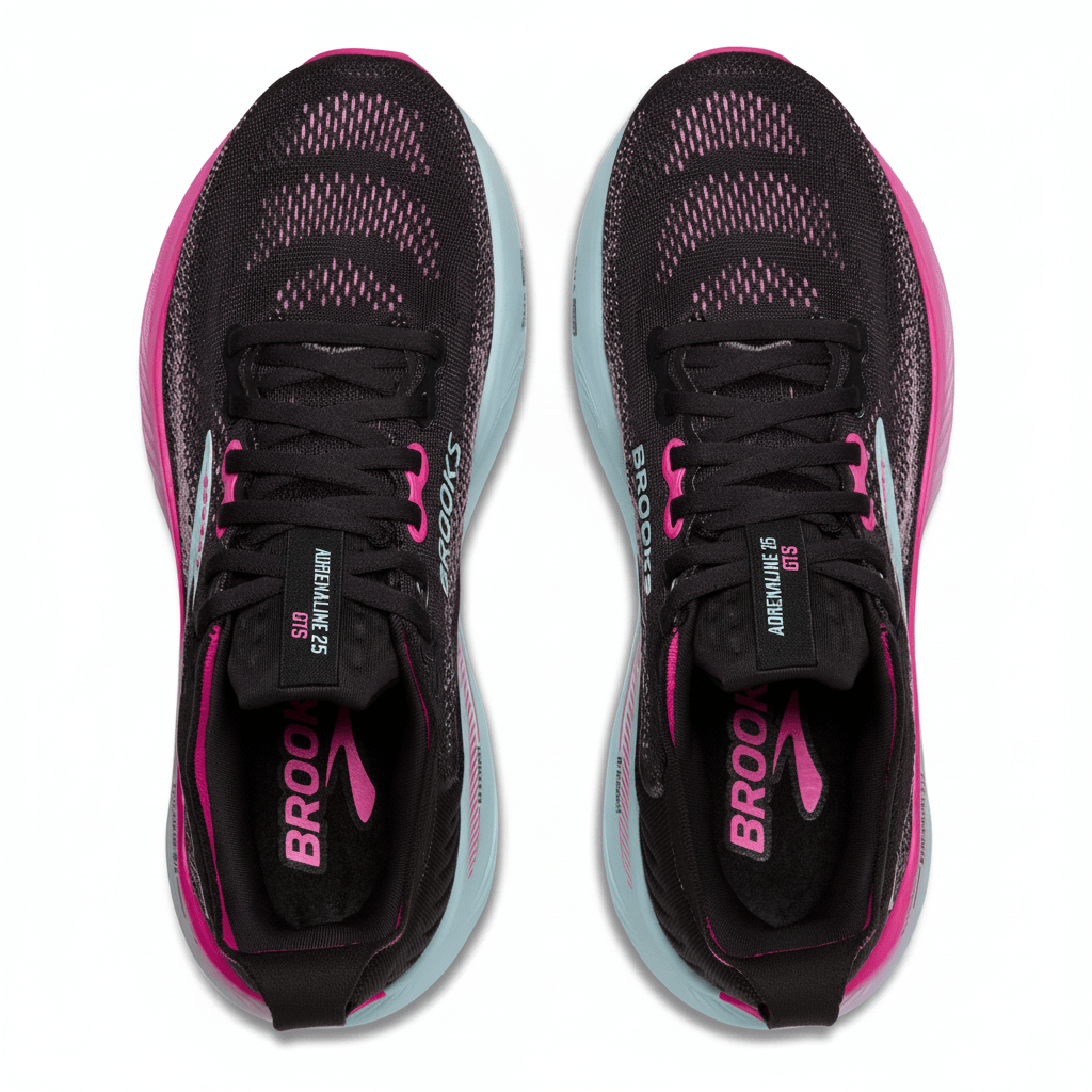 Brooks Women's Adrenaline GTS 25 Black/Cyber Pink/Iced Aqua - 11000947 - Tip Top Shoes of New York