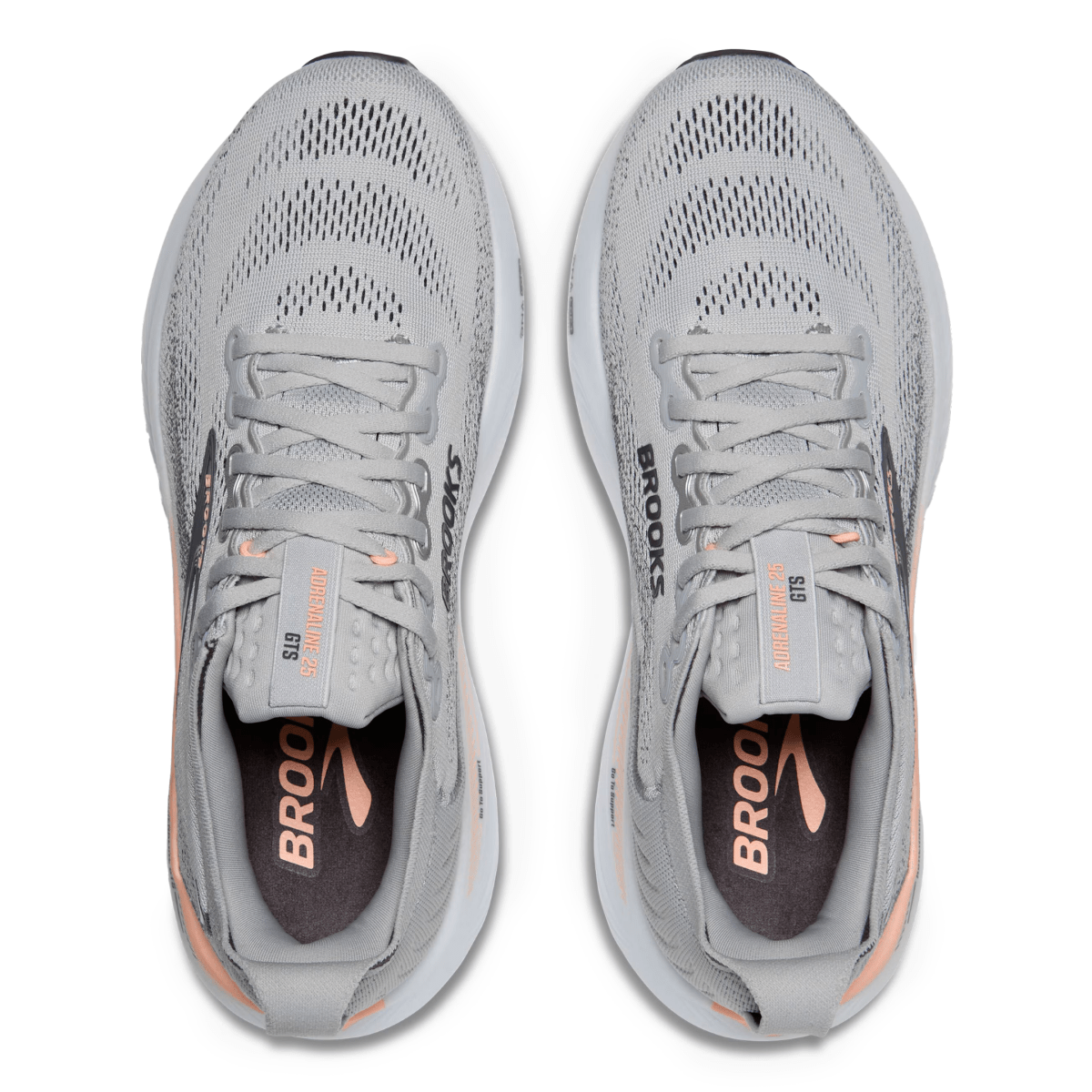 Brooks Women's Adrenaline GTS 25 Grey/Blackened Pearl/Coral - 11000920 - Tip Top Shoes of New York