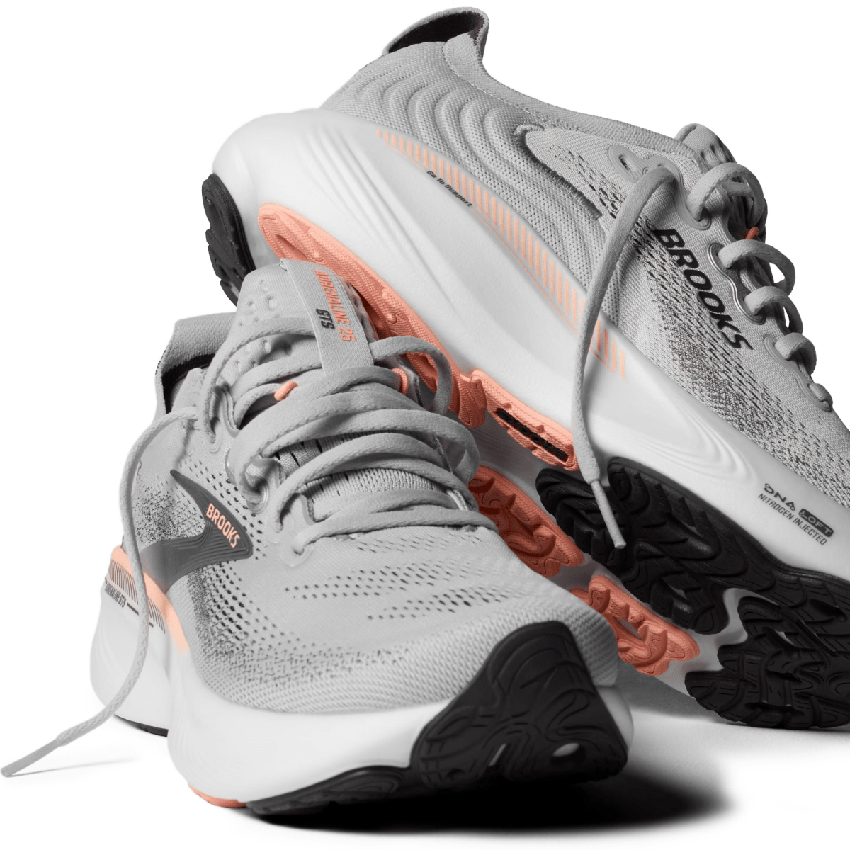 Brooks Women's Adrenaline GTS 25 Grey/Blackened Pearl/Coral - 11000920 - Tip Top Shoes of New York