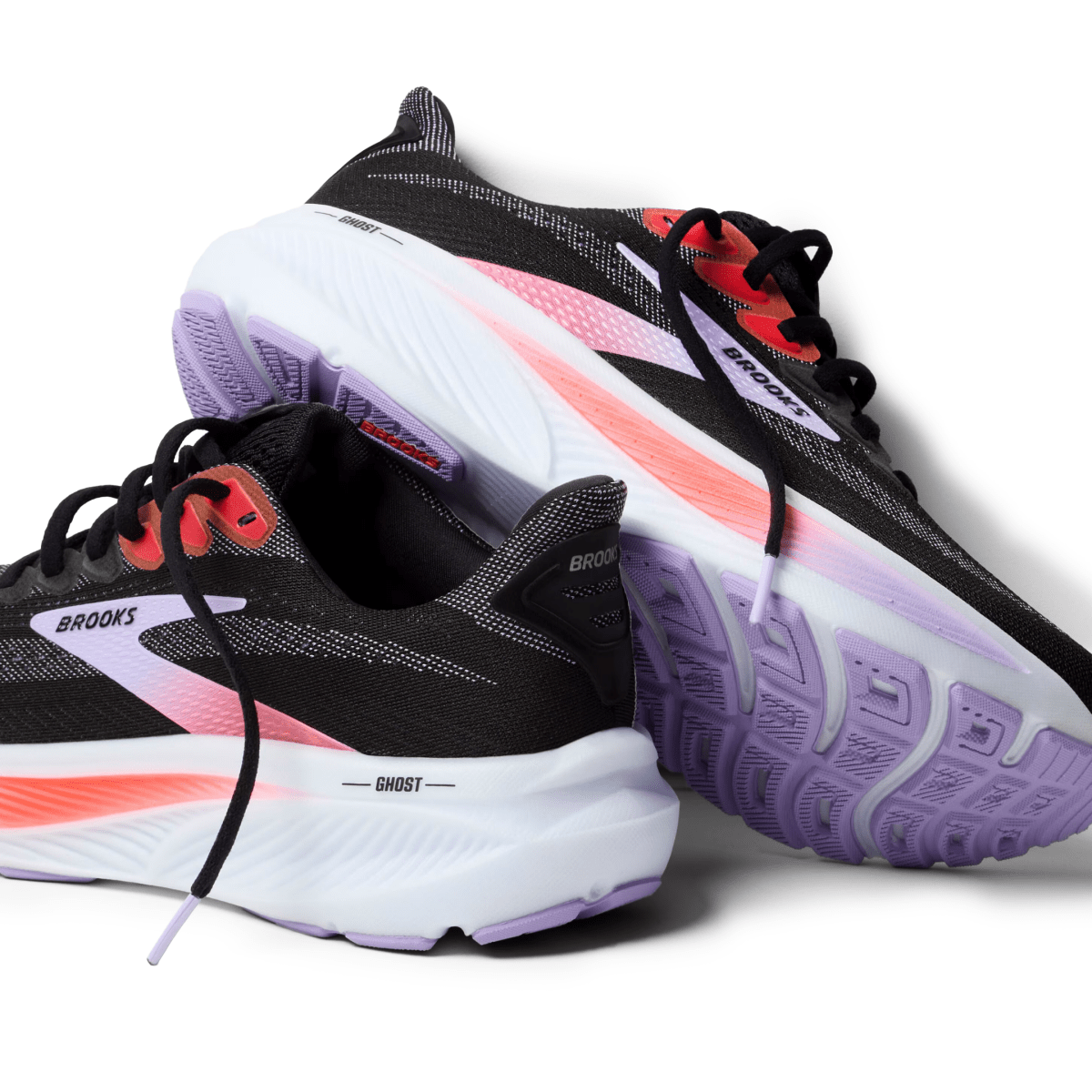 Brooks Women's Ghost 17 Black/Purple/Coral - 11021107 - Tip Top Shoes of New York