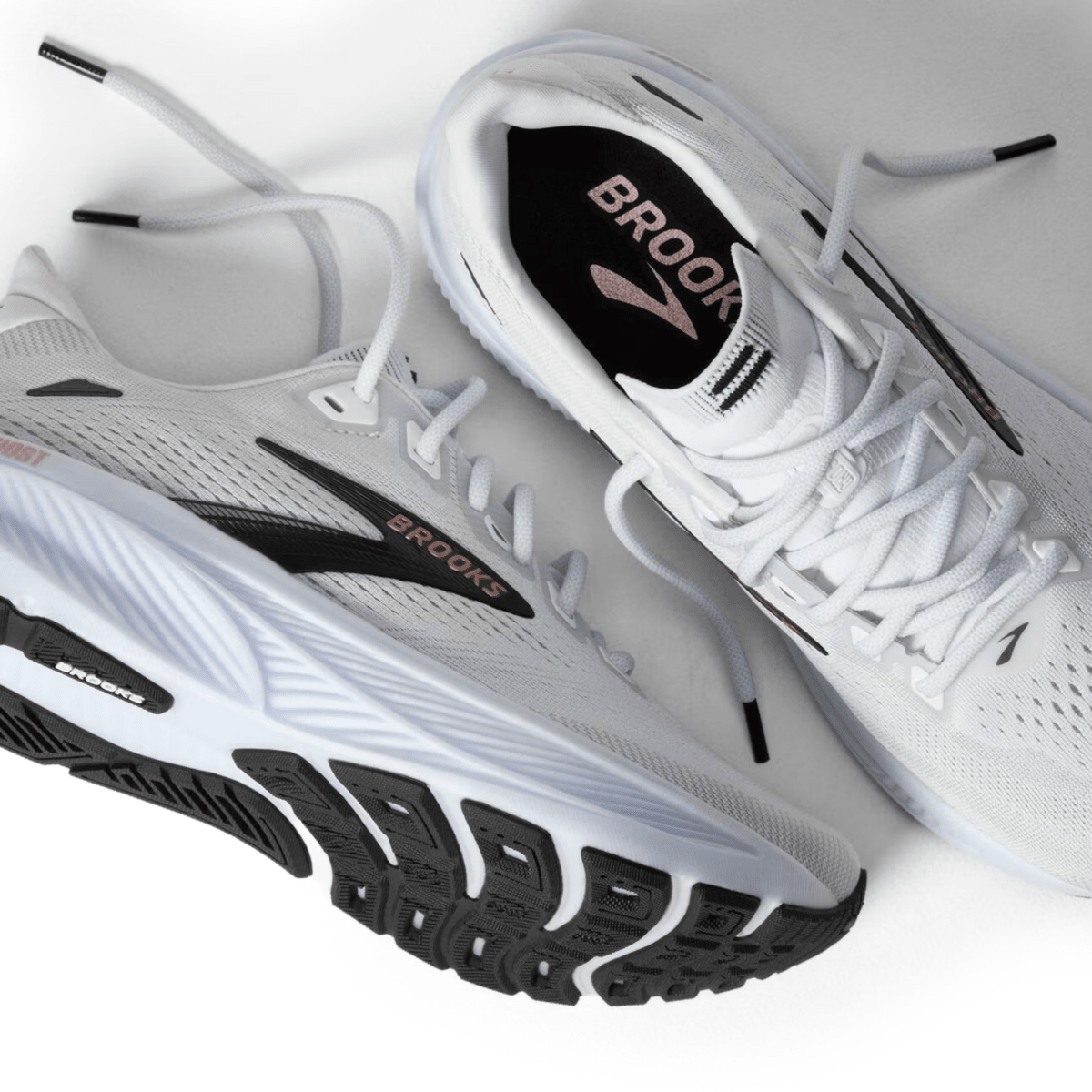 Brooks Women's Ghost 18 White/Black/Rose Gold - 11021501 - Tip Top Shoes of New York