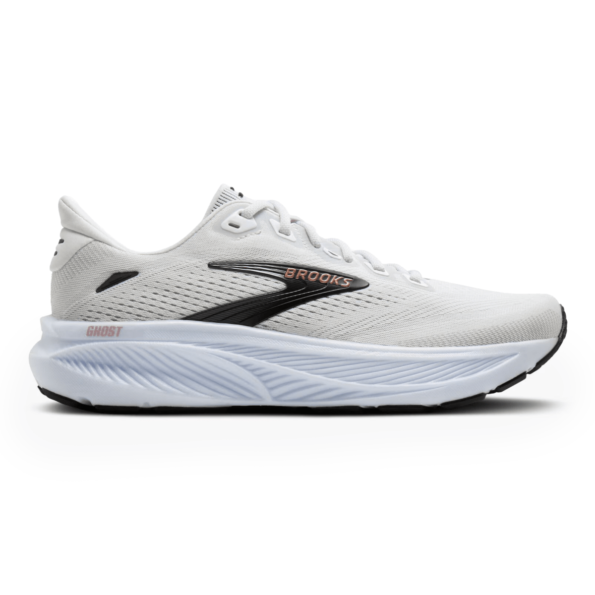 Brooks Women's Ghost 18 White/Black/Rose Gold - 11021501 - Tip Top Shoes of New York