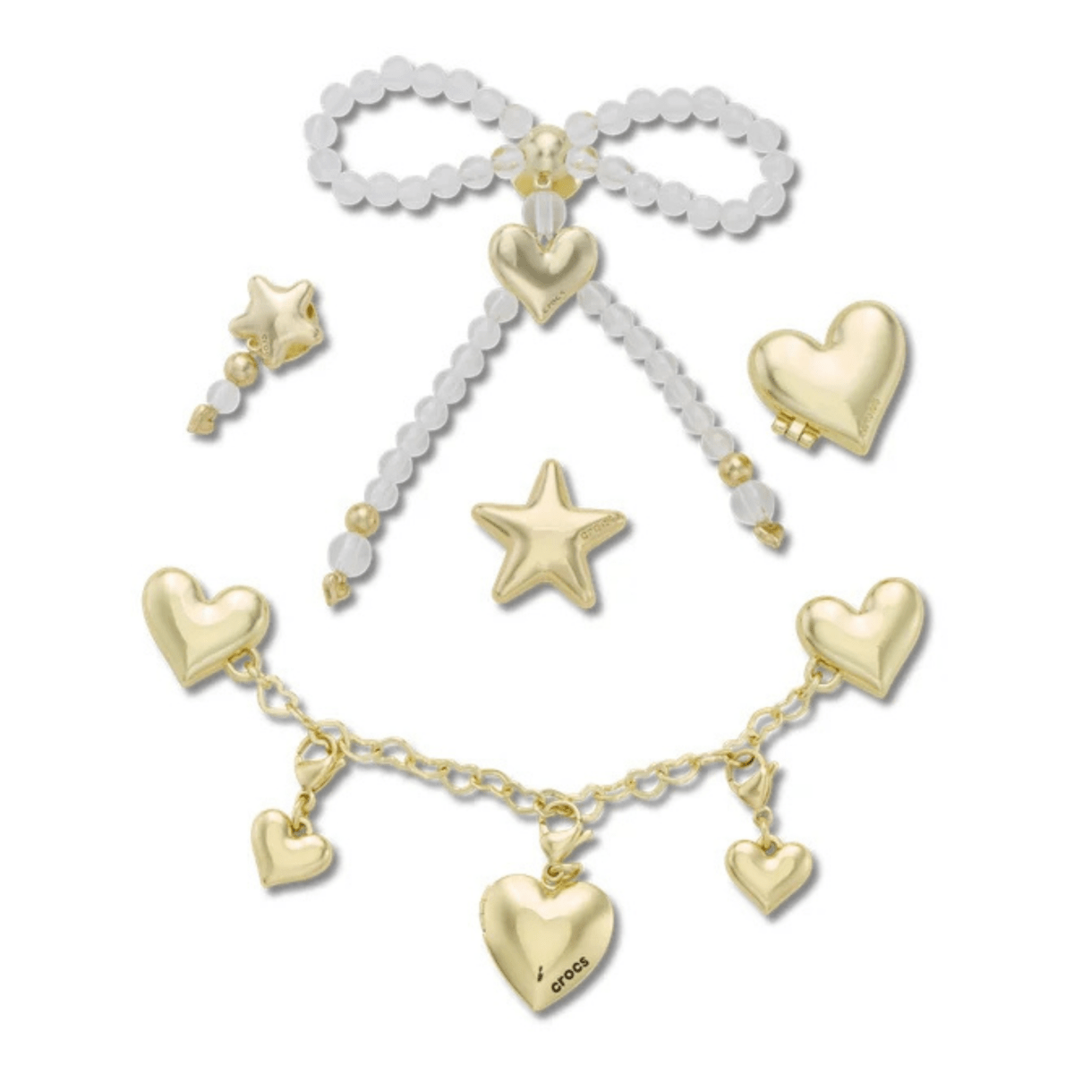 Crocs Gold Hearts & Stars 5 - Pack Jibbitz Charms - 5026442 - Tip Top Shoes of New York