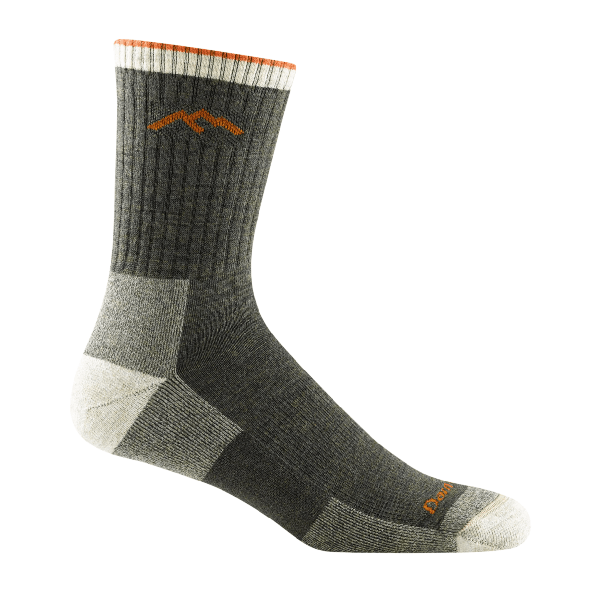 Darn Tough Men's Hiker Micro Crew Midweight Socks Olive/Grey/Cream/Orange - 11006733 - Tip Top Shoes of New York