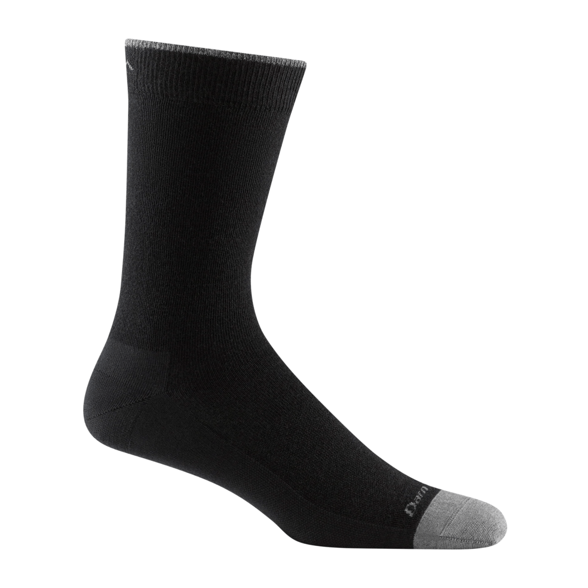 Darn Tough Men's Solid Crew Lightweight Socks Black/Grey - 11006712 - Tip Top Shoes of New York