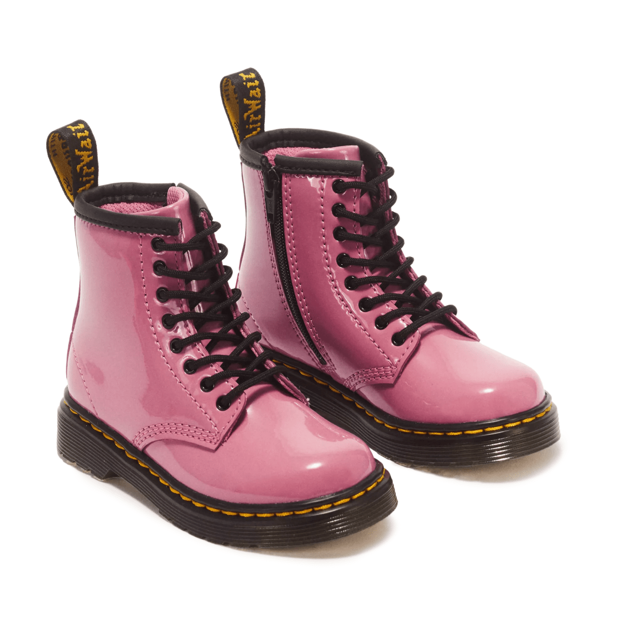 Dr. Martens Girls 1460 Kids Pink/Black Patent Lamper Leather - 1110036 - Tip Top Shoes of New York