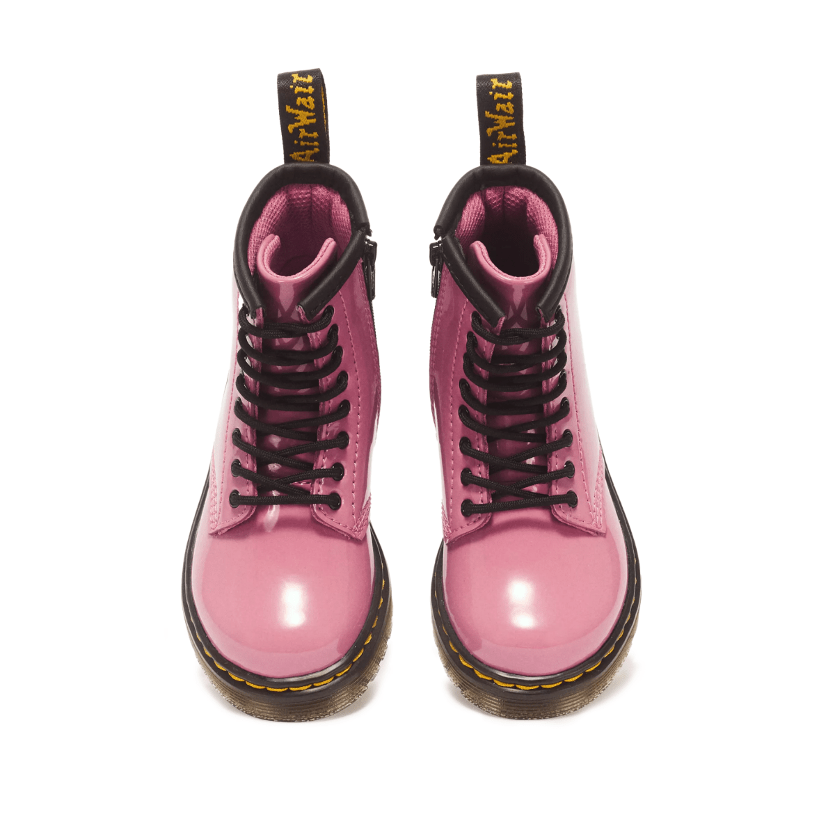 Dr. Martens Girls 1460 Kids Pink/Black Patent Lamper Leather - 1110036 - Tip Top Shoes of New York