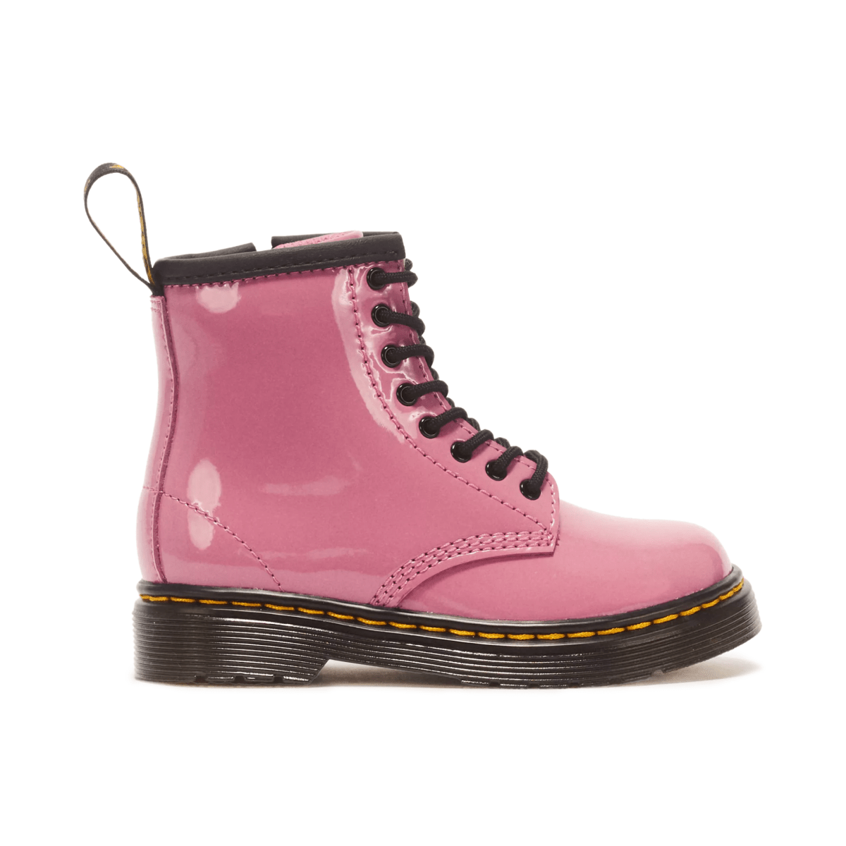 Dr. Martens Girls 1460 Kids Pink/Black Patent Lamper Leather - 1110036 - Tip Top Shoes of New York