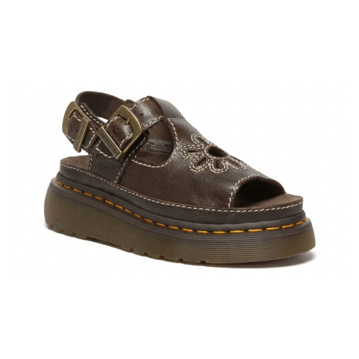 Dr. Martens Women's Dunnet Flower Kelp Brown Full Grain Leather - 11029998 - Tip Top Shoes of New York