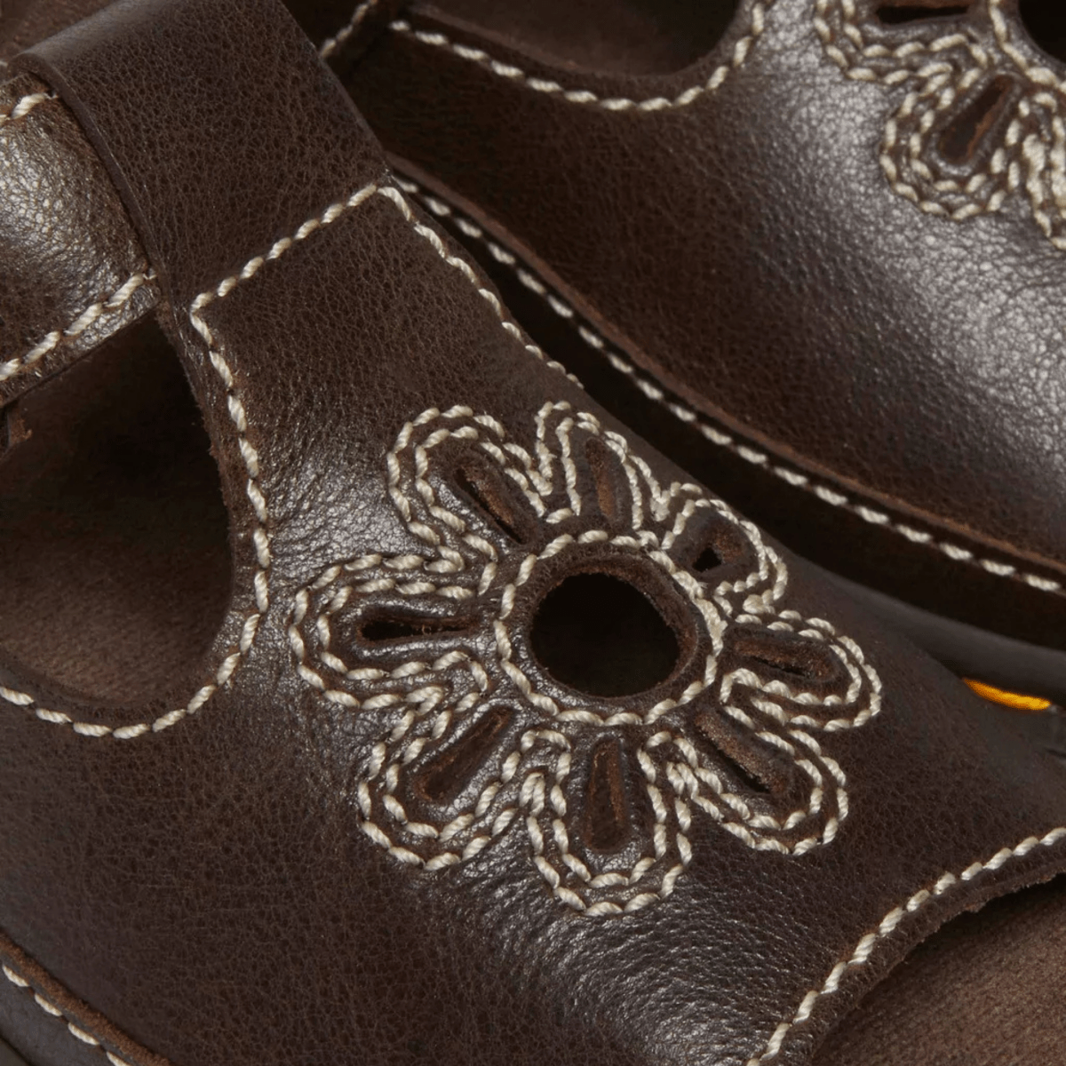 Dr. Martens Women's Dunnet Flower Kelp Brown Full Grain Leather - 11029998 - Tip Top Shoes of New York