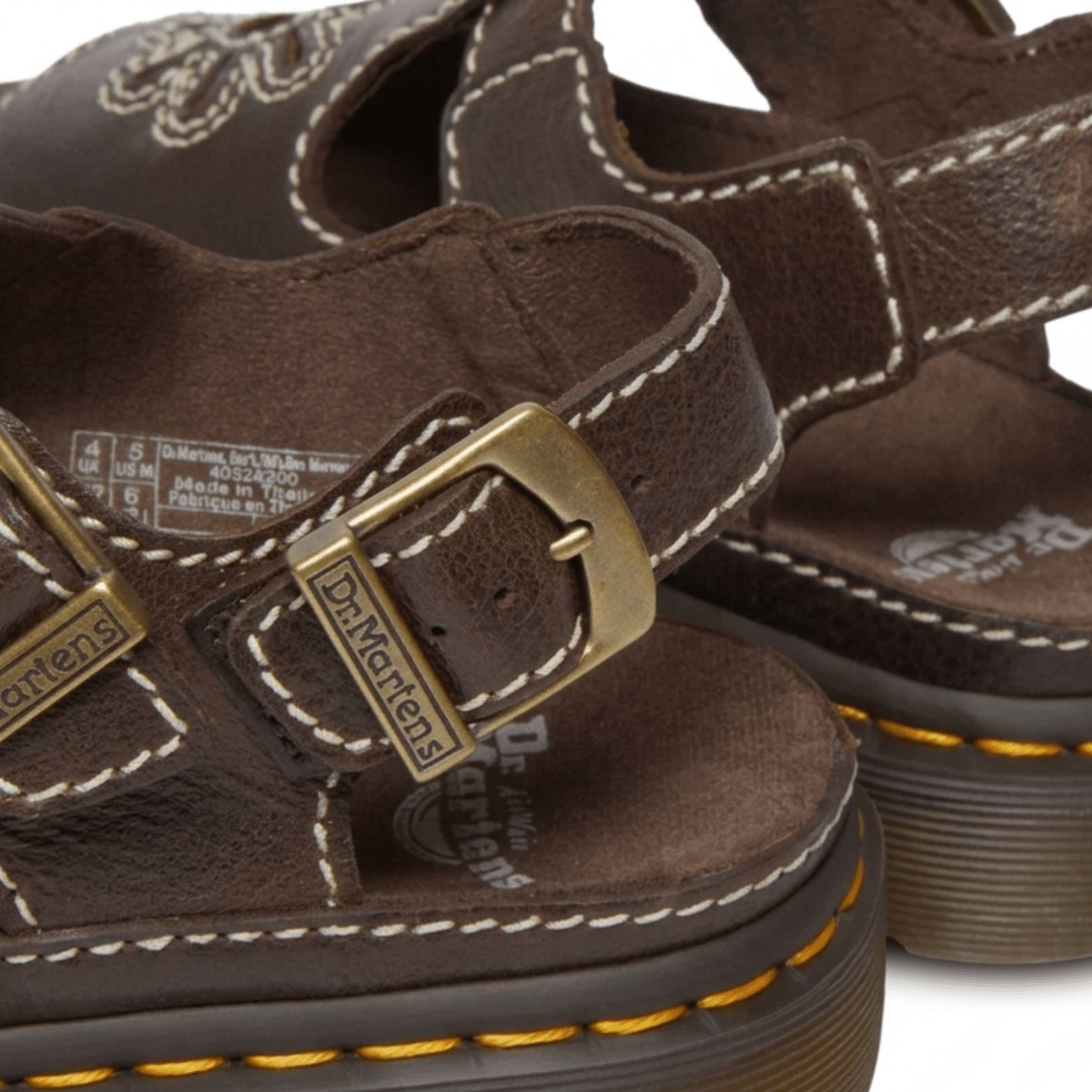 Dr. Martens Women's Dunnet Flower Kelp Brown Full Grain Leather - 11029998 - Tip Top Shoes of New York