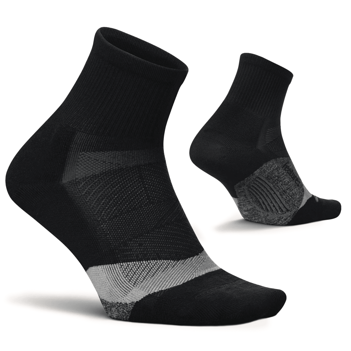 Feetures Women's Elite 1/4 Light Cushion Black Socks - 11032617 - Tip Top Shoes of New York