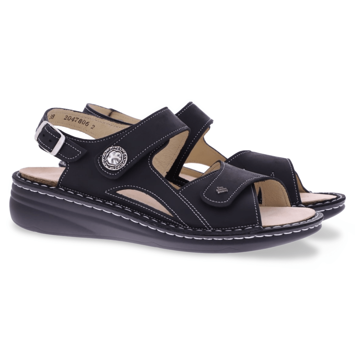 Finn Comfort Women's Barbuda Black Nubuck - 3006262 - Tip Top Shoes of New York