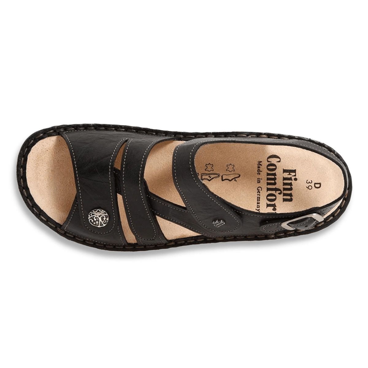 Finn Comfort Women's Gomera Black Leather - 406603802018 - Tip Top Shoes of New York