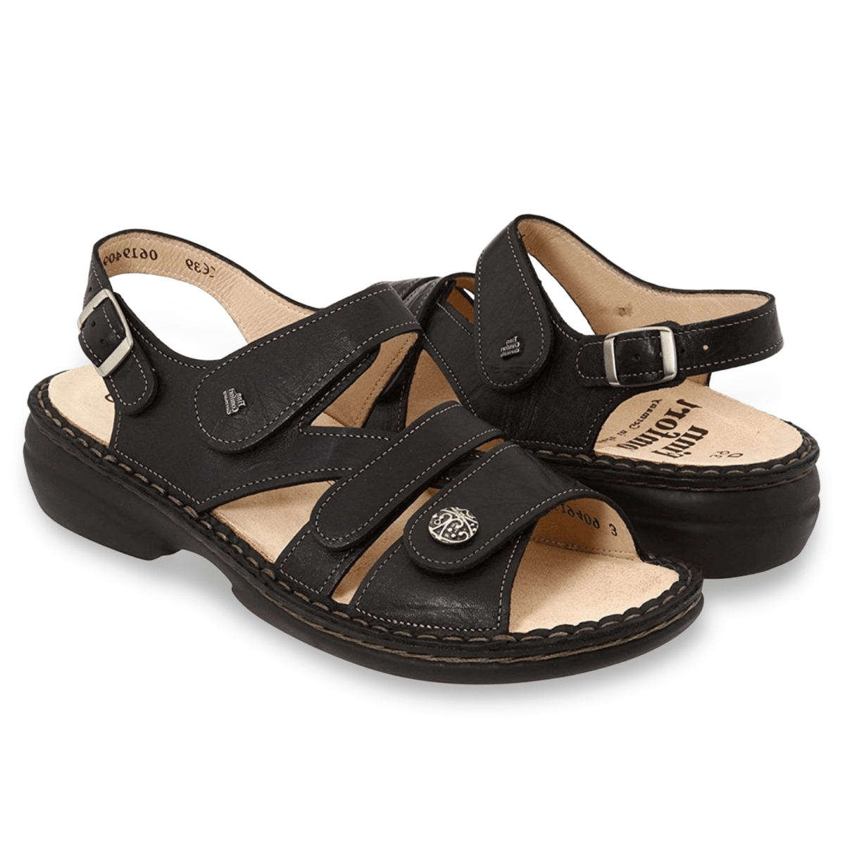 Finn Comfort Women's Gomera Black Leather - 406603802018 - Tip Top Shoes of New York