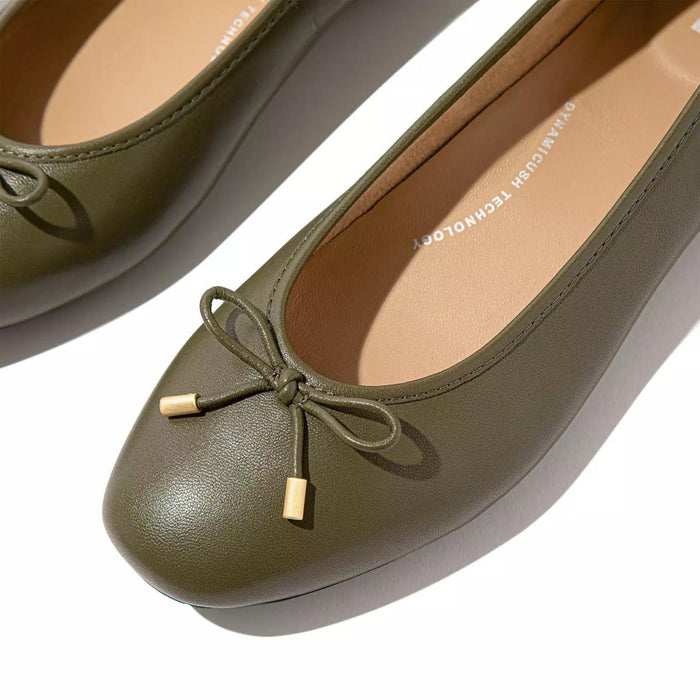 FitFlop Women's Delicato Bow Deep Olive Leather - 1087269 - Tip Top Shoes of New York