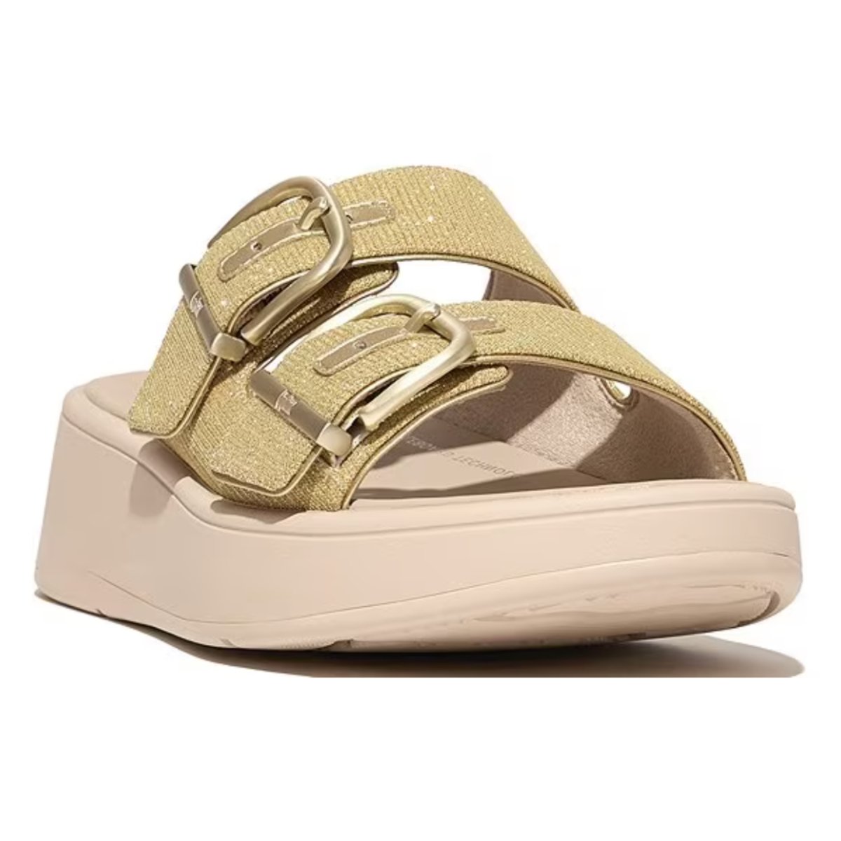 FitFlop Women's F-Mode Buckle Shimmer Platino - 1082770 - Tip Top Shoes of New York