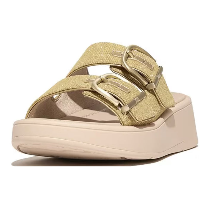 FitFlop Women's F-Mode Buckle Shimmer Platino - 1082770 - Tip Top Shoes of New York