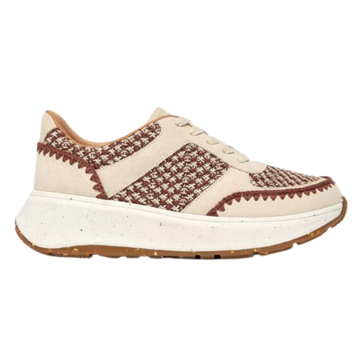 FitFlop Women's F-Mode e-1 Crochet/Suede Flatform Sneakers Brown â Tip Top Shoes of New York
