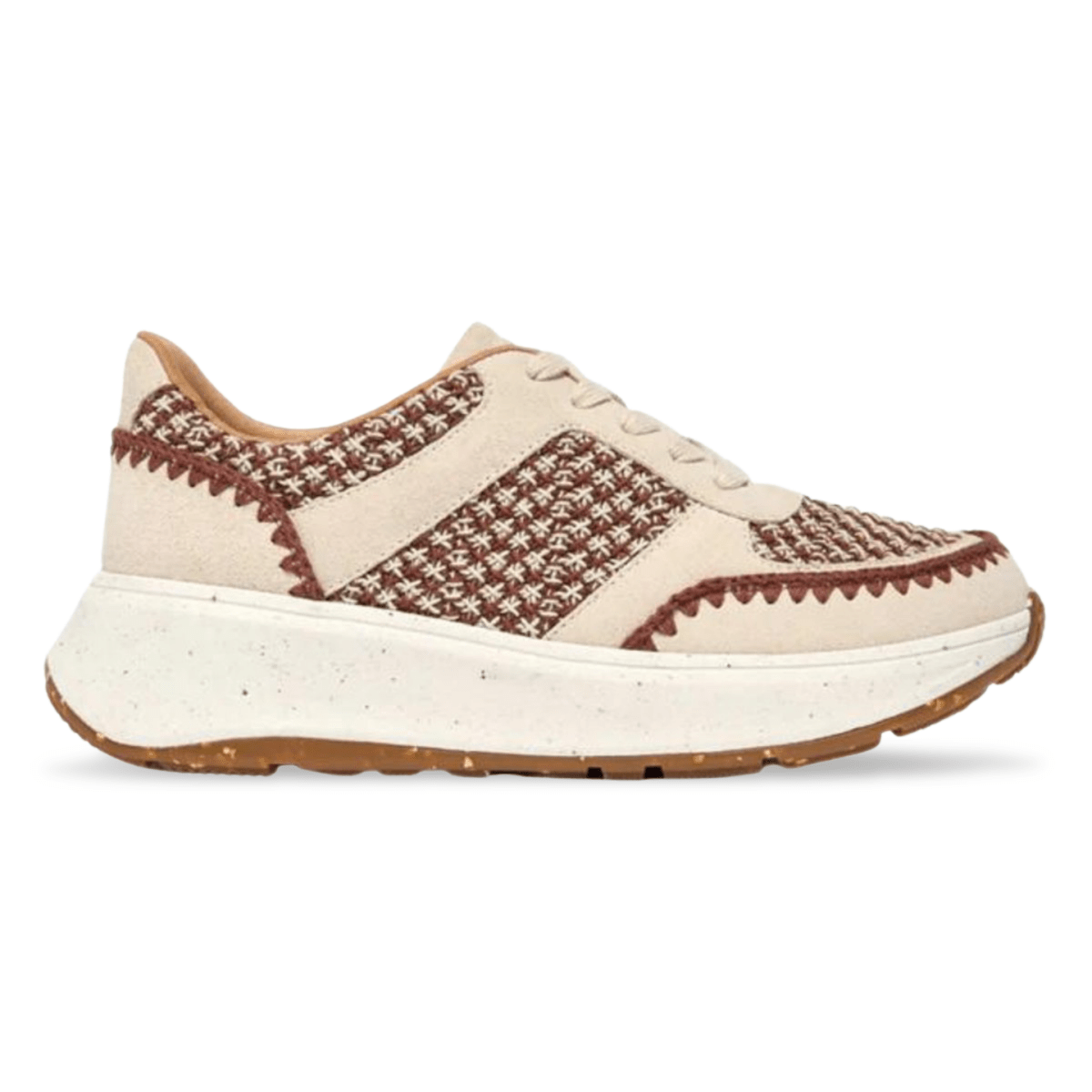 FitFlop Women's F - Mode e - 1 Crochet/Suede Flatform Sneakers Brown - 1077644 - Tip Top Shoes of New York