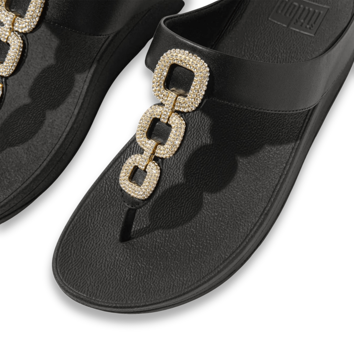 FitFlop Women's Fino Crystal Chain Black - 1087365 - Tip Top Shoes of New York