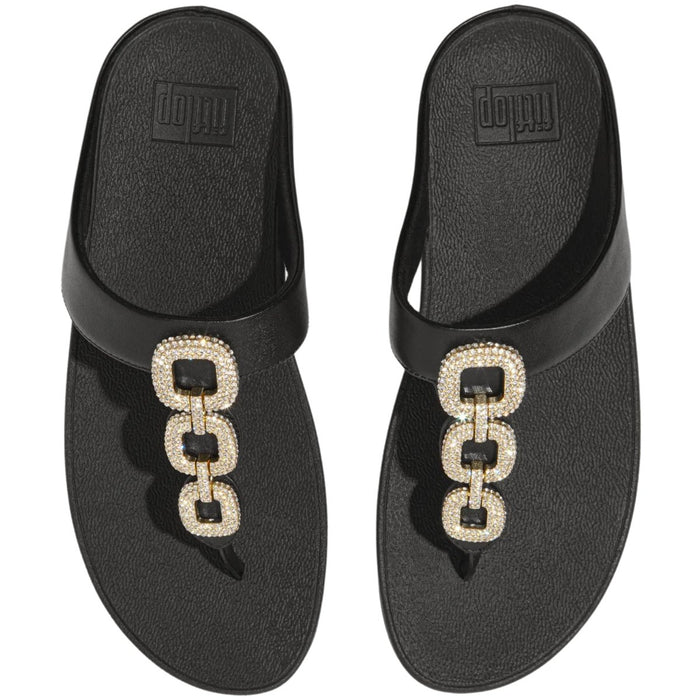 FitFlop Women's Fino Crystal Chain Black - 1087365 - Tip Top Shoes of New York
