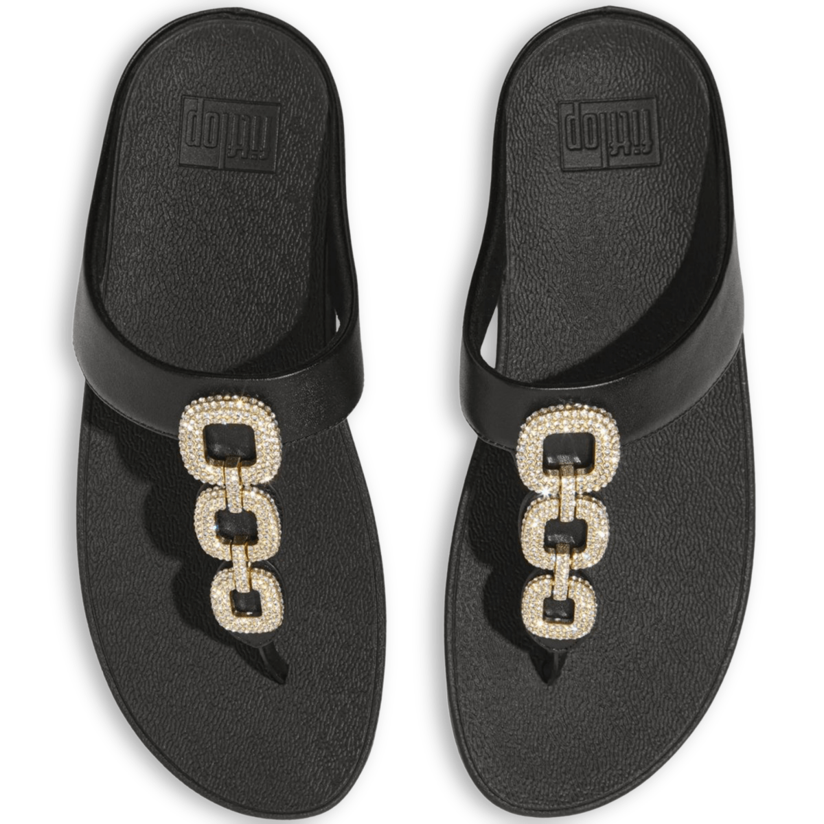 FitFlop Women's Fino Crystal Chain Black - 1087365 - Tip Top Shoes of New York