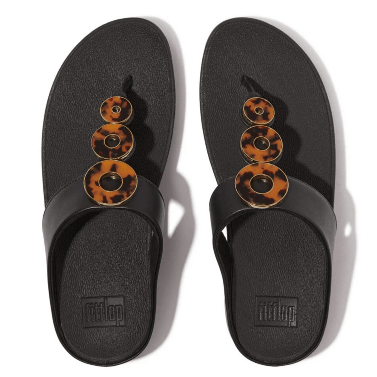 FitFlop Women's Fino Resin Metallic Tortoise/Black - 1092601 - Tip Top Shoes of New York