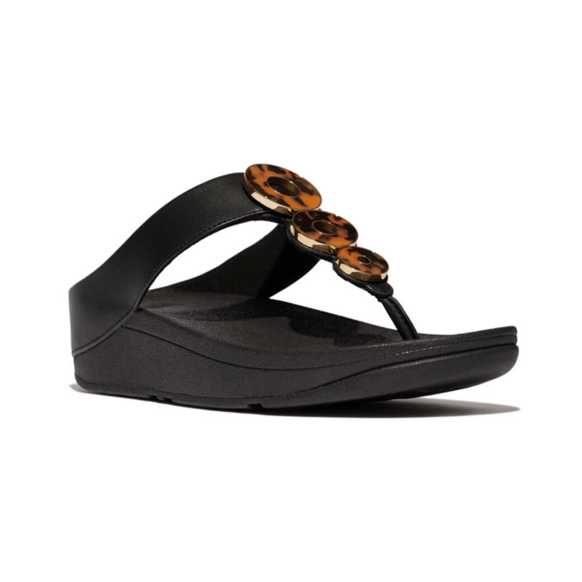 FitFlop Women's Fino Resin Metallic Tortoise/Black - 1092601 - Tip Top Shoes of New York