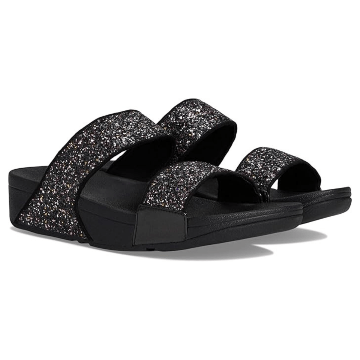 FitFlop Women's Lulu Glitter Slide Black Multi - 1099586 - Tip Top Shoes of New York