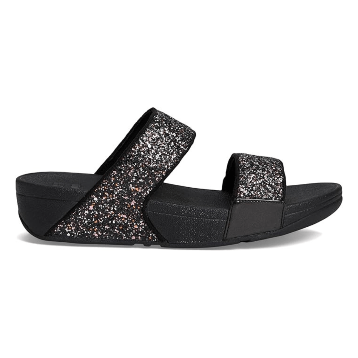 FitFlop Women's Lulu Glitter Slide Black Multi - 1099586 - Tip Top Shoes of New York