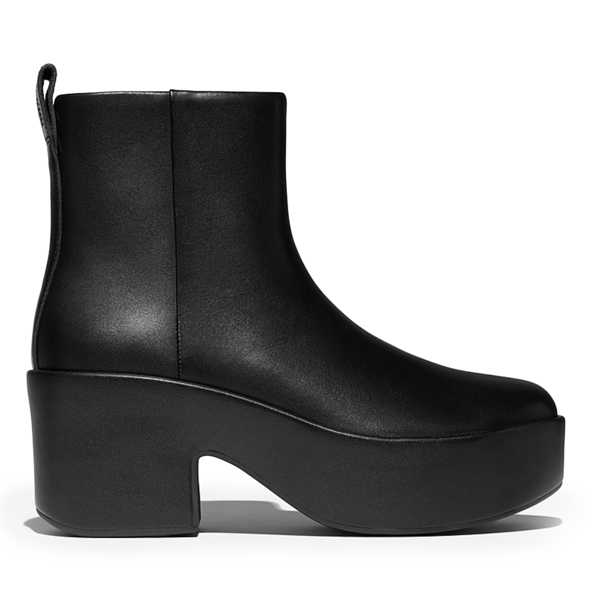 FitFlop Women's PlatFForms Heeled Ankle Boot Black Leather - 1099603 - Tip Top Shoes of New York