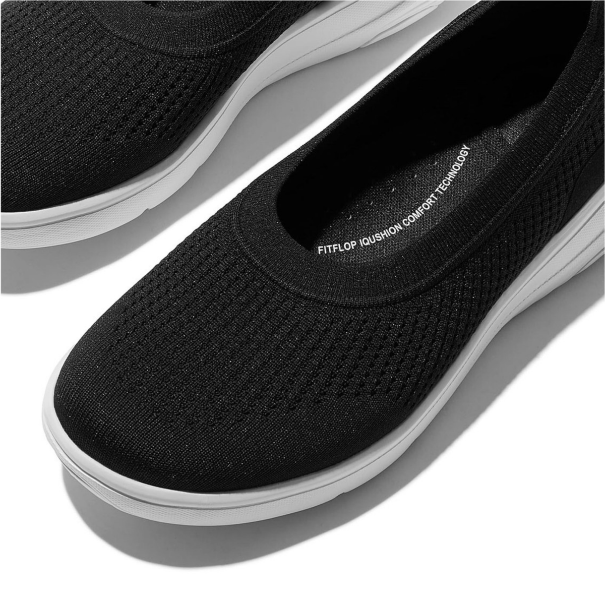 FitFlop Women's Super Q Knit Ballet Black/White - 1099494 - Tip Top Shoes of New York