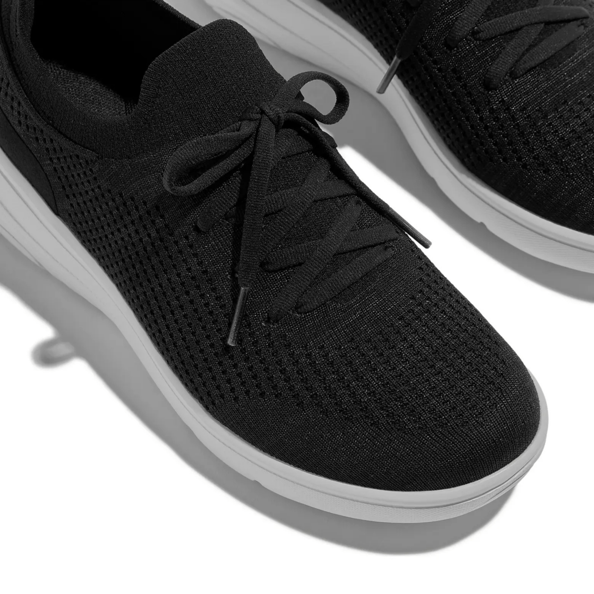 FitFlop Women's SUPER - Q Knit Laced Black/White - 1099521 - Tip Top Shoes of New York