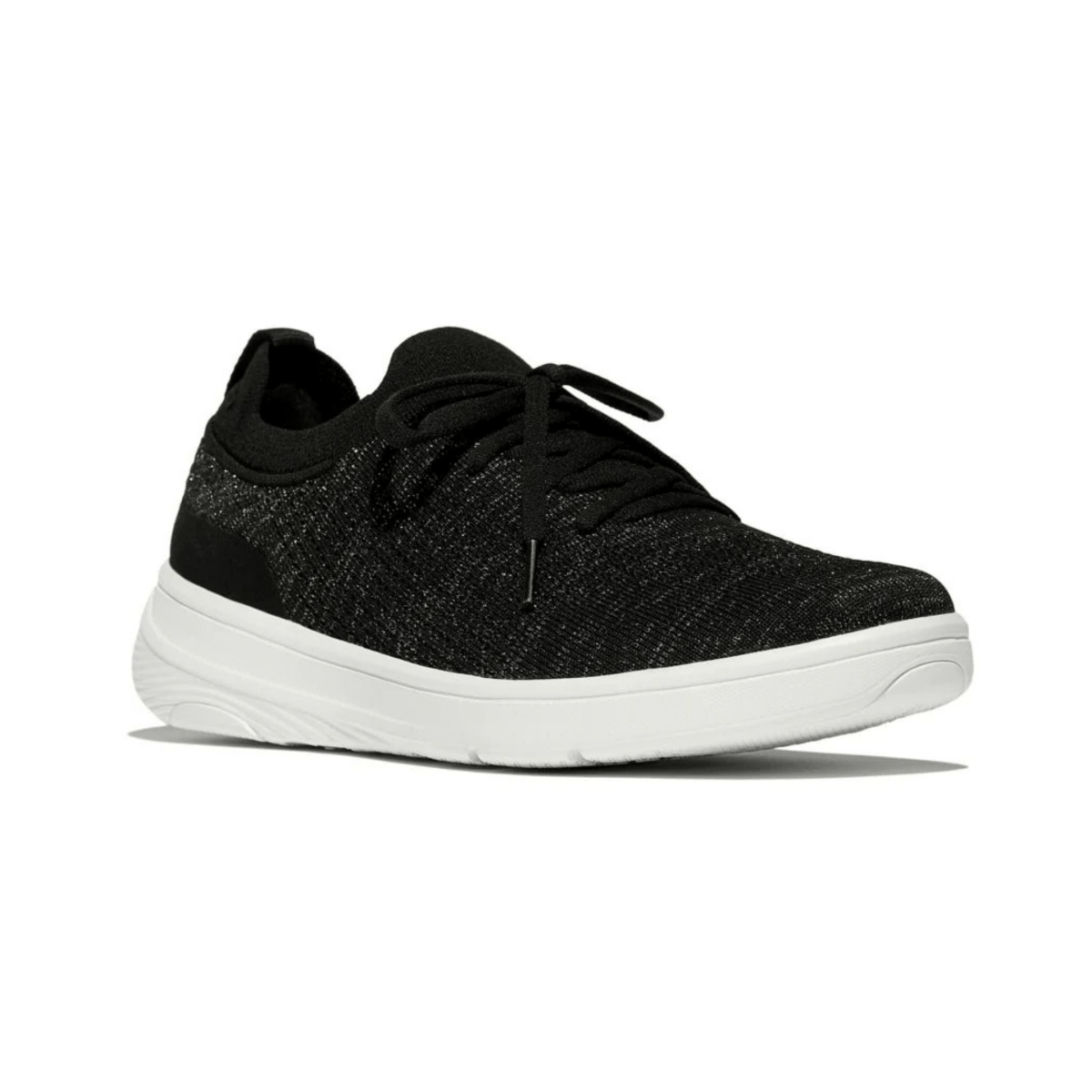 FitFlop Women's Super Q Knit Sneaker Black/Silvereen - 1099649 - Tip Top Shoes of New York
