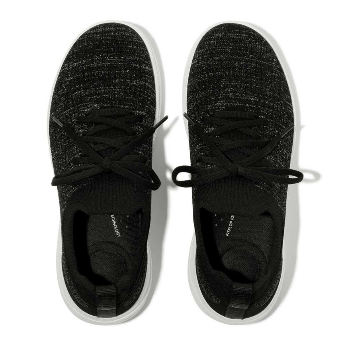 FitFlop Women's Super Q Knit Sneaker Black/Silvereen - 1099649 - Tip Top Shoes of New York