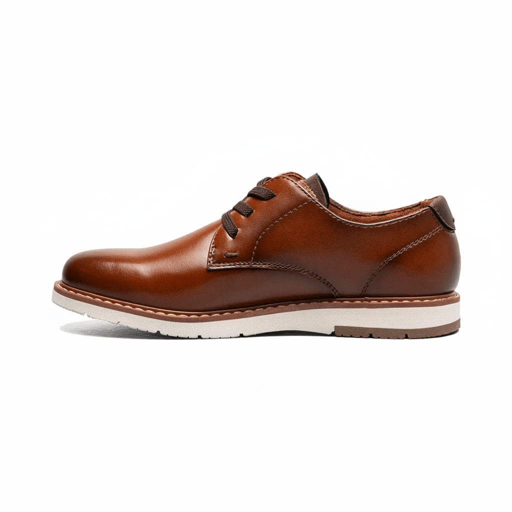Florsheim Boys' Vibe Jr. Elastic Lace Plain Toe Oxford Cognac - 1108172 - Tip Top Shoes of New York