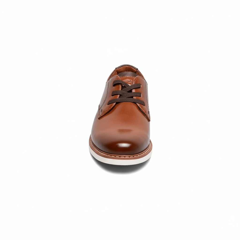 Florsheim Boys' Vibe Jr. Elastic Lace Plain Toe Oxford Cognac - 1108172 - Tip Top Shoes of New York