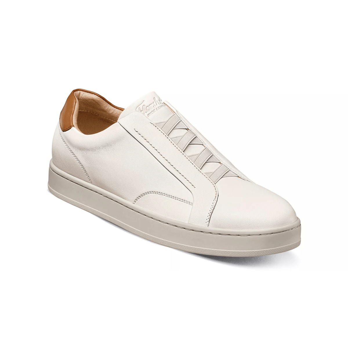 Florsheim Men's Monopoli Elastic Lace Off - White/Cognac - 11009657 - Tip Top Shoes of New York