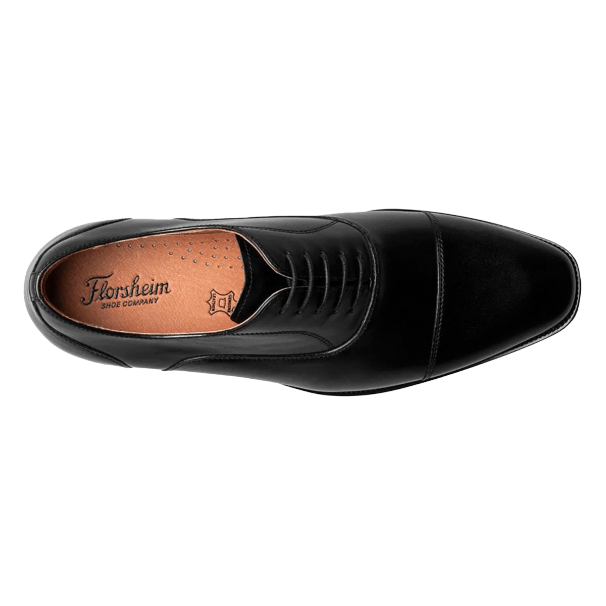 Florsheim Men's Sorrento Lux Cap Toe Black Leather - 11041746 - Tip Top Shoes of New York