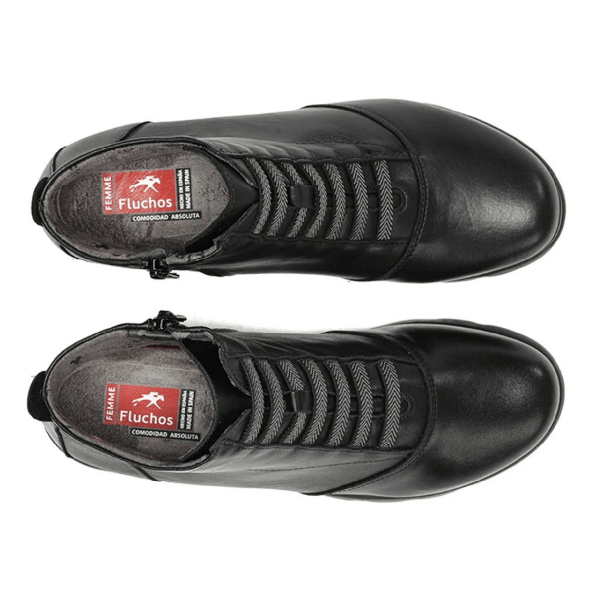 Fluchos Women's Susan Ankle Boot Sugar Black Leather - 9018051 - Tip Top Shoes of New York