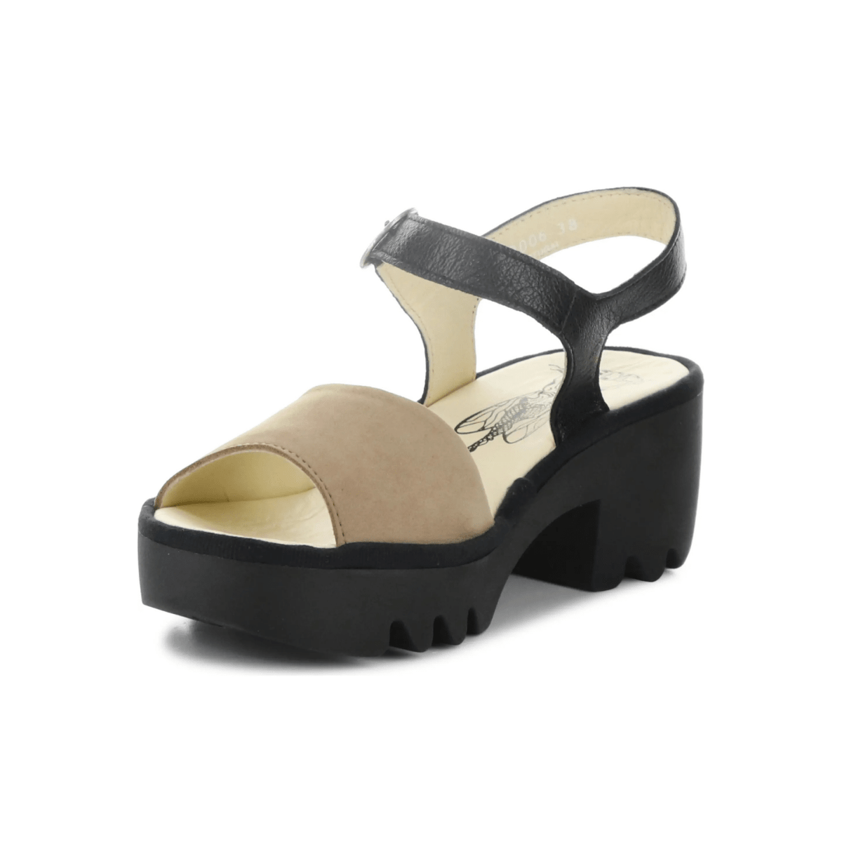 Fly London Women's TULL503 Taupe Suede/Black Mousse Leather - 9032476 - Tip Top Shoes of New York