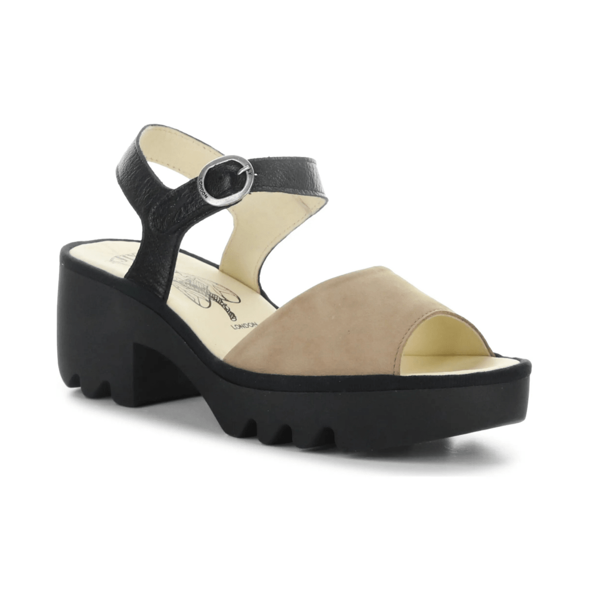 Fly London Women's TULL503 Taupe Suede/Black Mousse Leather - 9032476 - Tip Top Shoes of New York