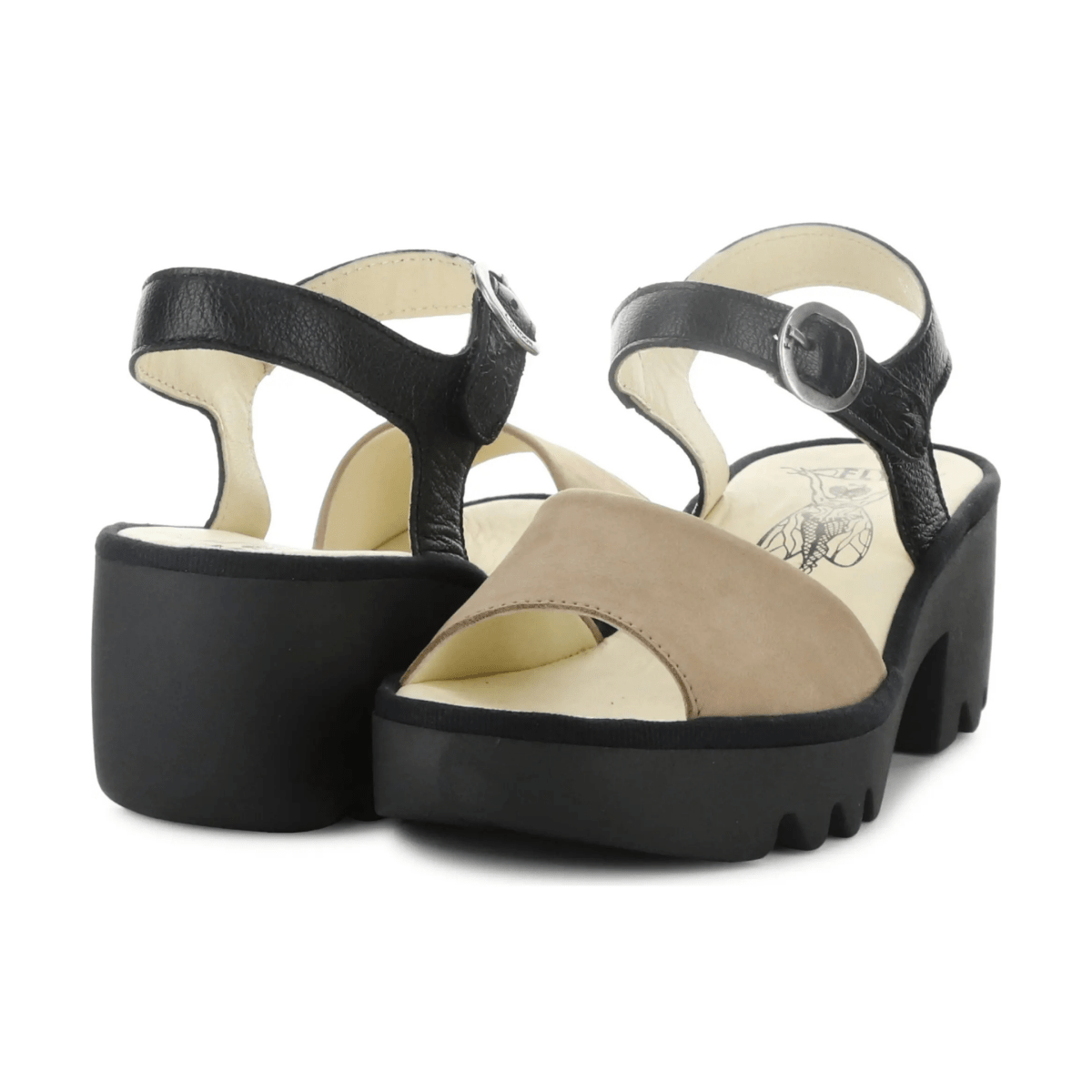 Fly London Women's TULL503 Taupe Suede/Black Mousse Leather - 9032476 - Tip Top Shoes of New York
