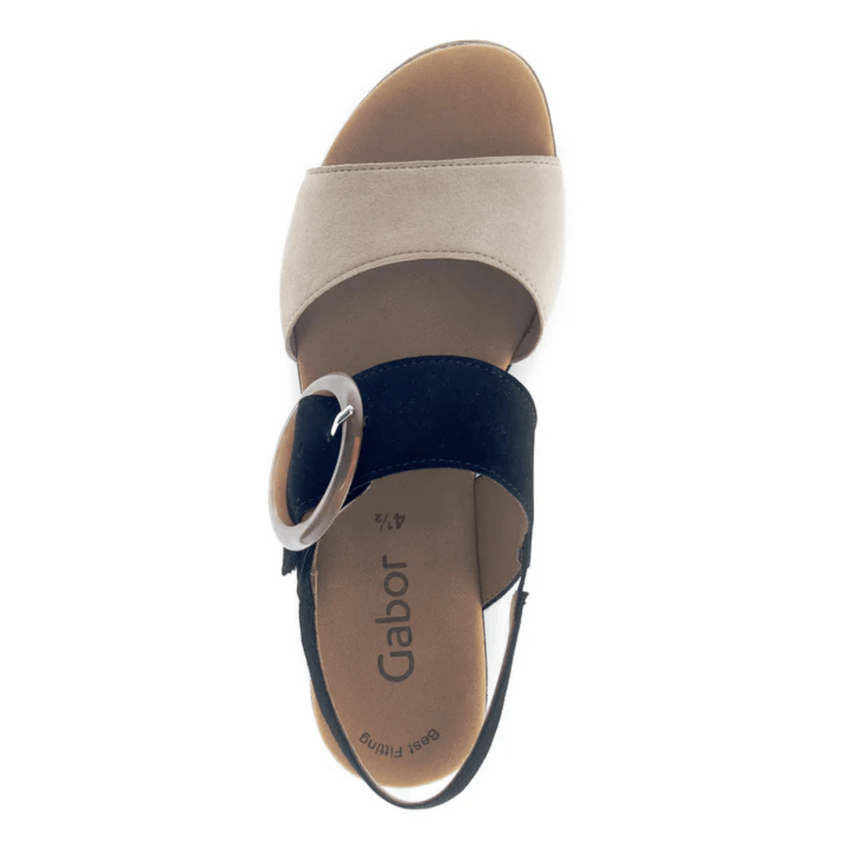 Gabor Women's 64.645.14 Beige/Black Suede - 9020800 - Tip Top Shoes of New York