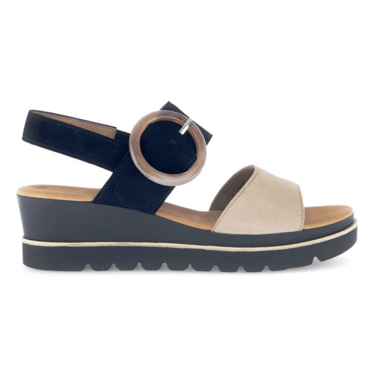 Gabor Women's 64.645.14 Beige/Black Suede - 9020800 - Tip Top Shoes of New York