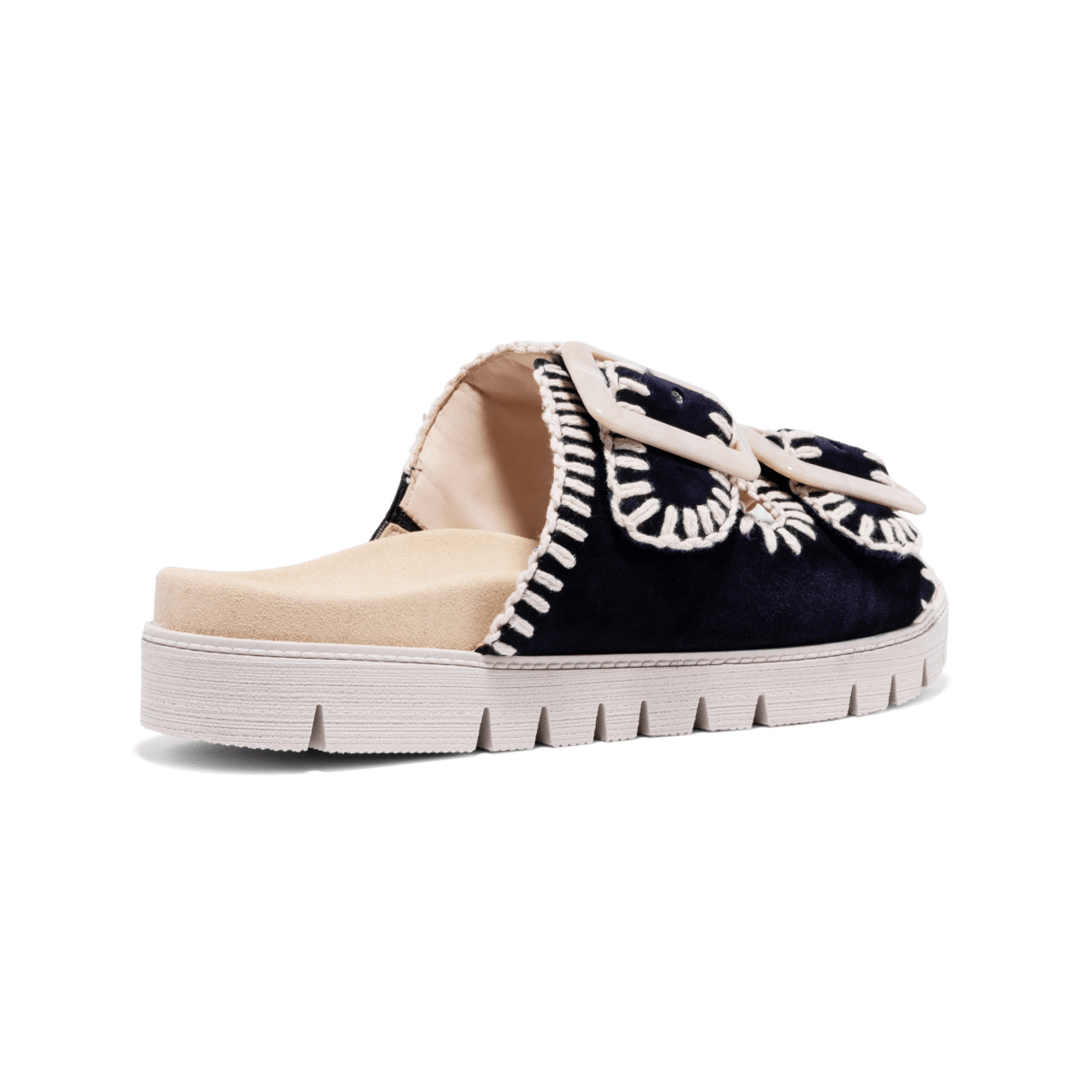 Gabor Women's 83.741.18 Mule White/Navy Suede - 9030670 - Tip Top Shoes of New York