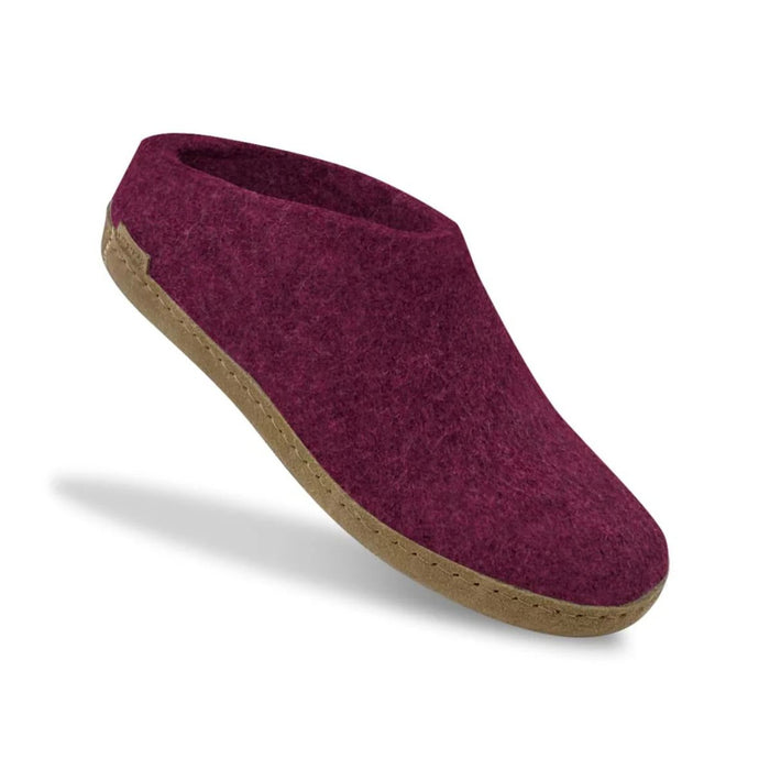 Glerups Women's Model B Slipper with Leather Sole Cranberry - 9022606 - Tip Top Shoes of New York