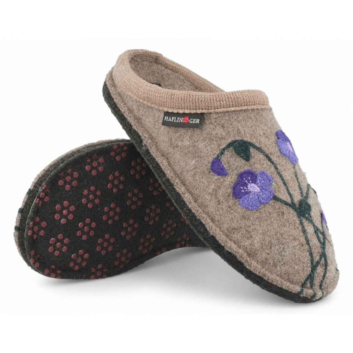 Haflinger Women's AR Viola Wool Earth Purple Flowers - 11030222 - Tip Top Shoes of New York