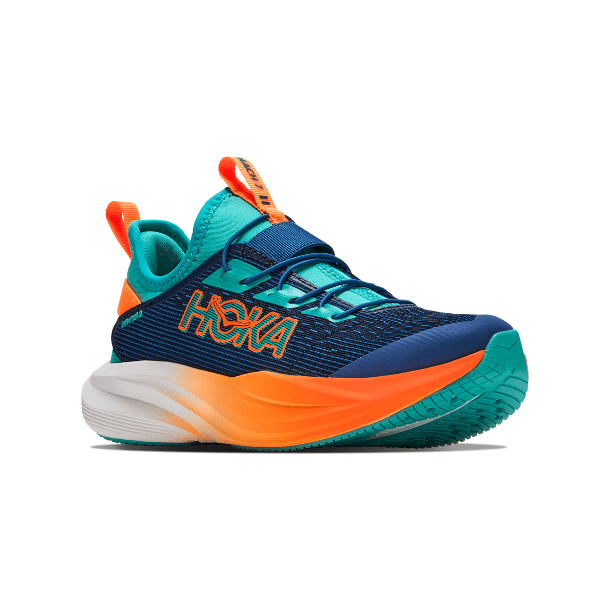 Hoka One One Kids (Preschool) Mach 7 Night Glow Blue/Neon Tangerine - 1110699 - Tip Top Shoes of New York
